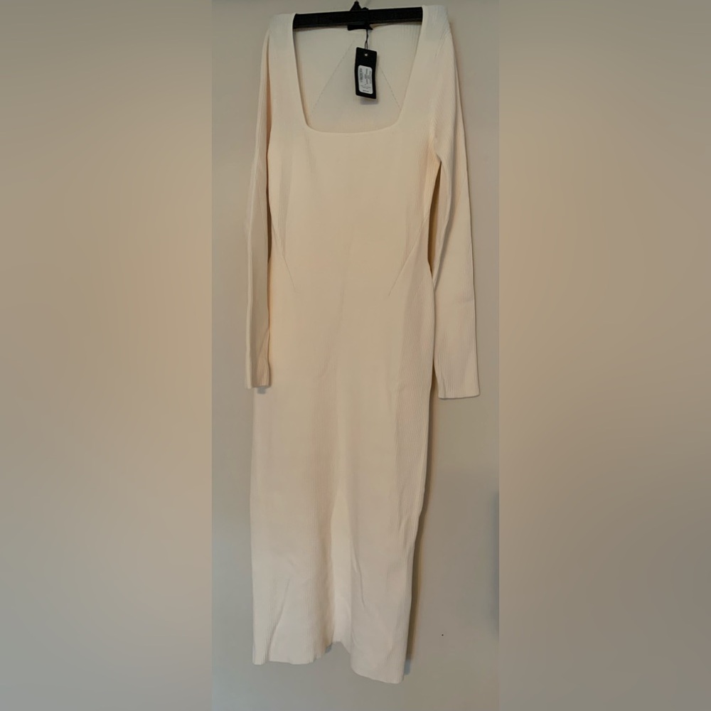 Rag & Bone ivory rib knit dress.